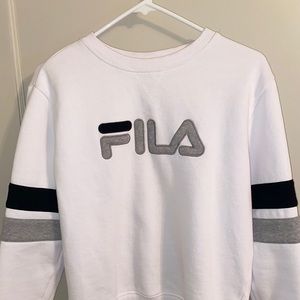 White Fila Crew Neck Sweatshirt-MAKE OFFER-
